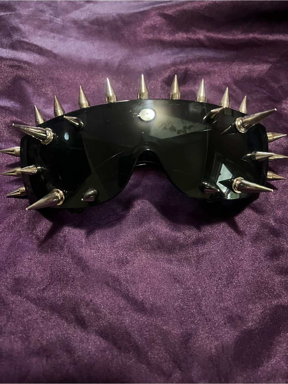 Black Spike Shield Sunglasses